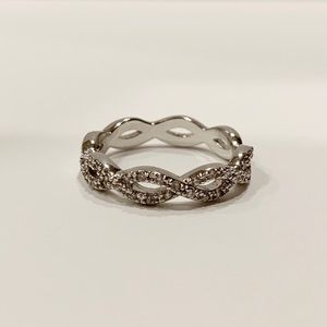 Wheeler Silver CZ Infinity Twist Ring
